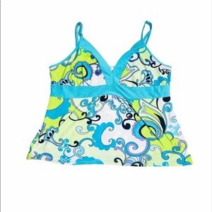 Y2K paisley polka dot tank top